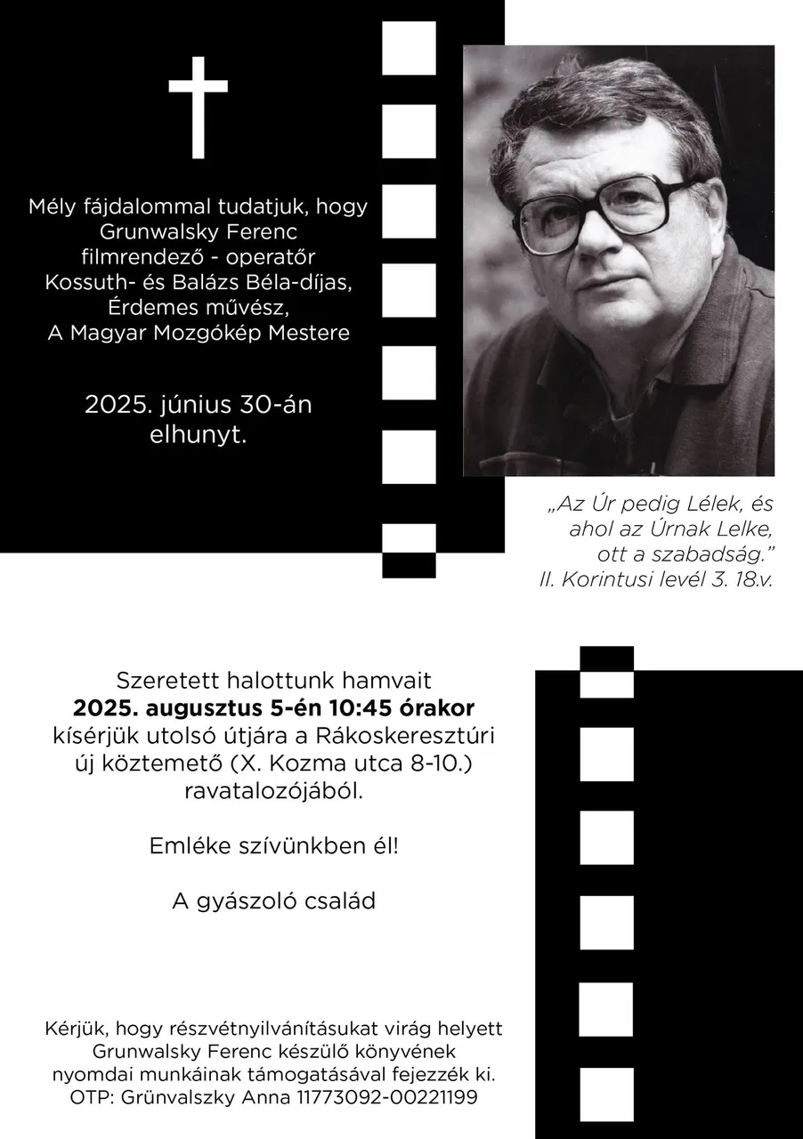 Elhunyt Grunwalsky Ferenc